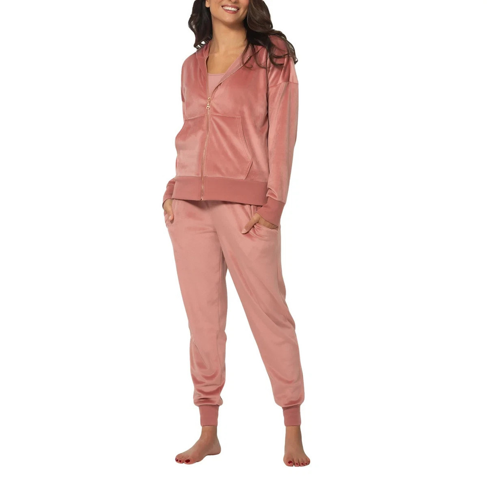 Felina Ladies' 2-piece Velour Set | (Color: Fig)